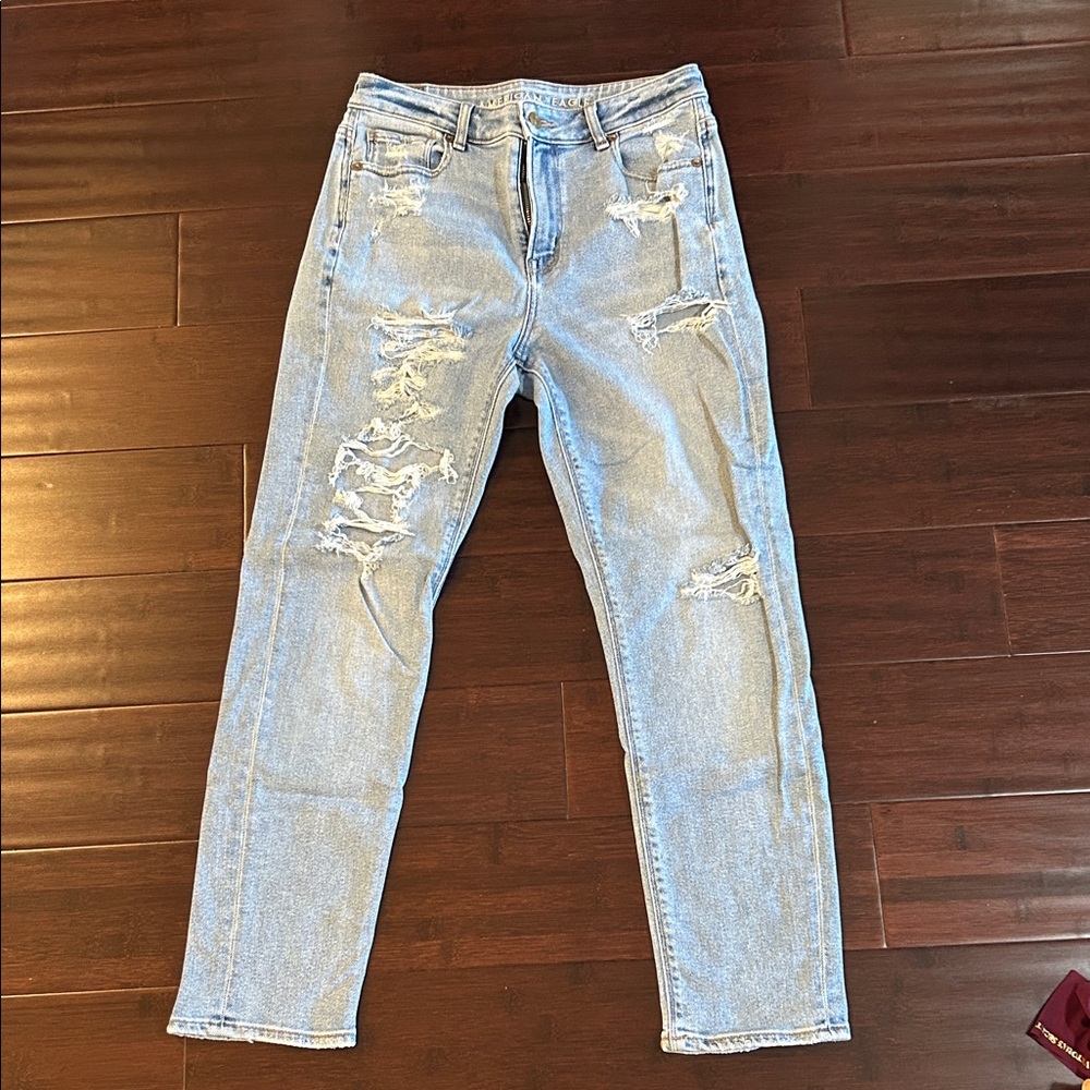 American Eagle Outfitters Light Blue Ripped Skinny Jeans